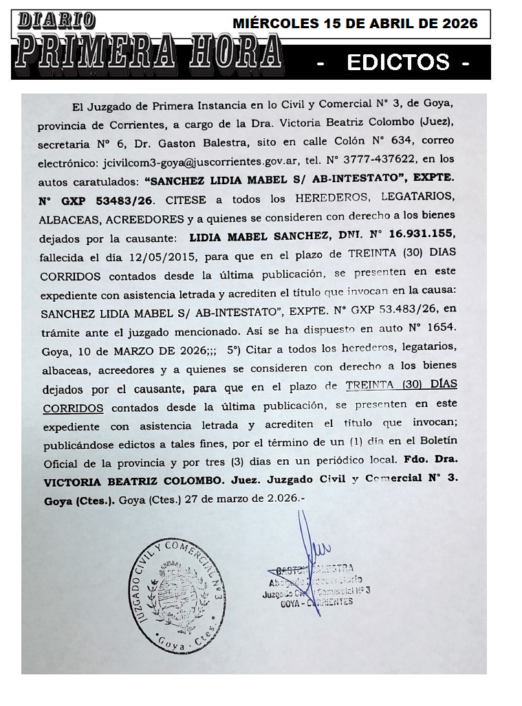 EDICTO GELAB DIA 1