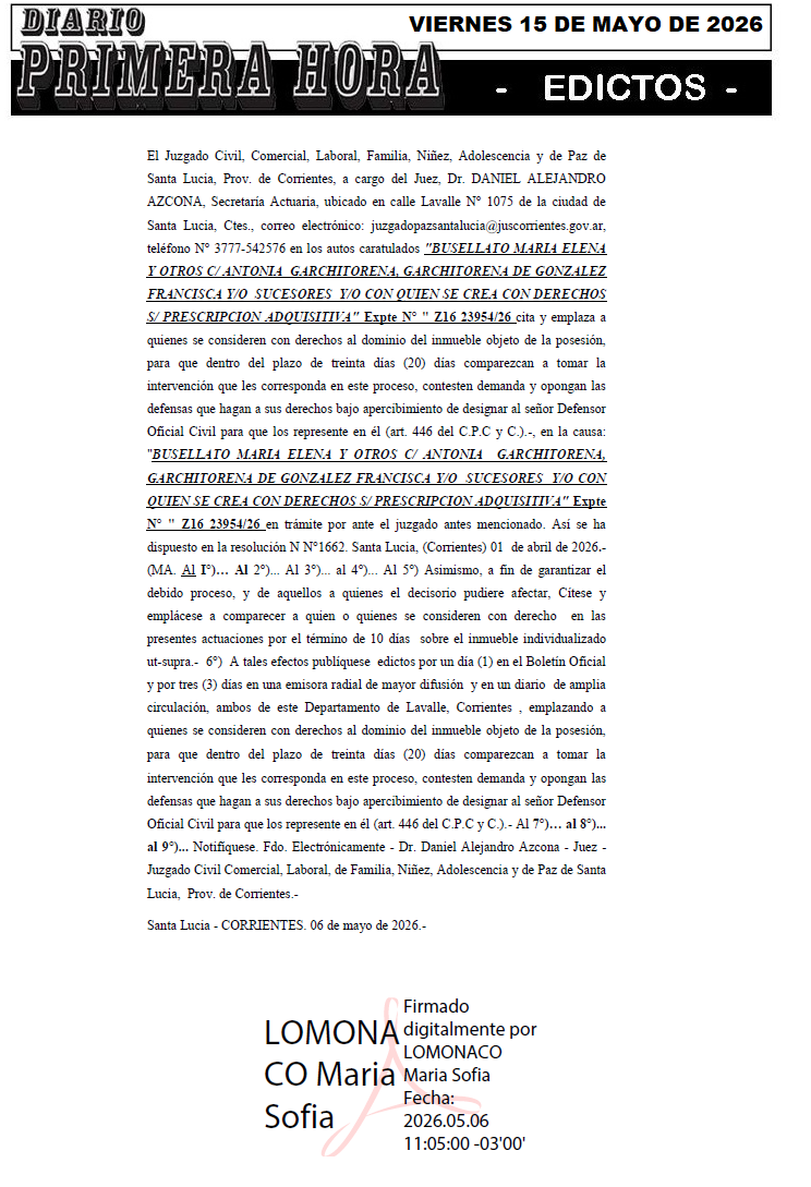 EDICTO LUISINA ECHAIN DIA 2