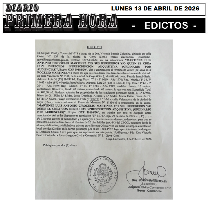 EDICTO MAIDANA DIA 3