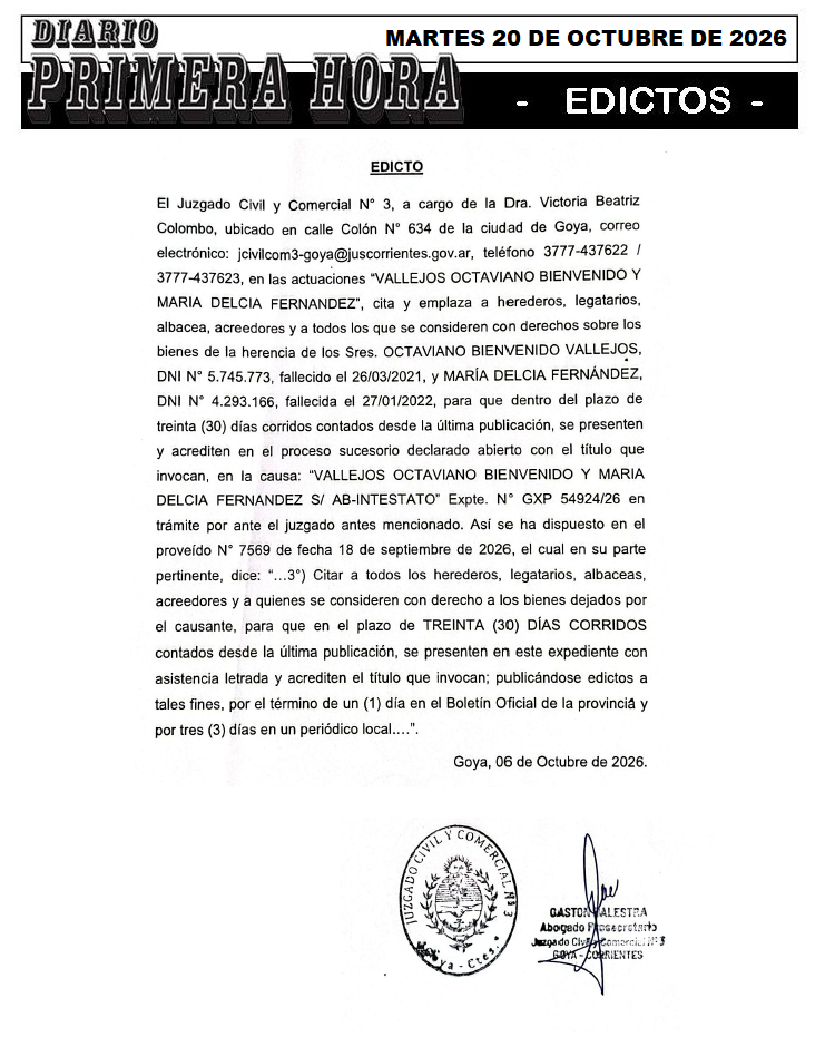 EDICTO PEÑA DIA 1
