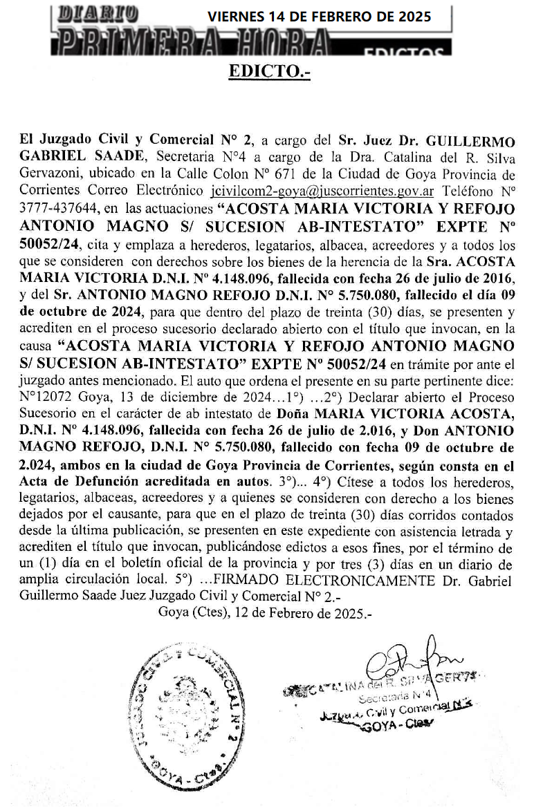 EDICTO RAMIREZ DIA 1