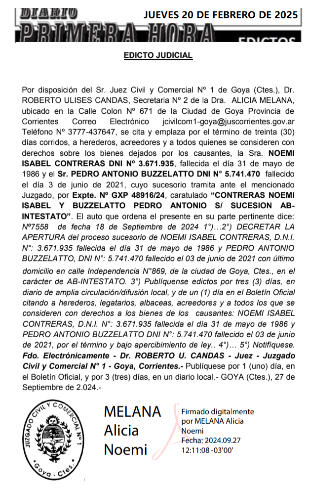 EDICTO RAMONA DIA 1