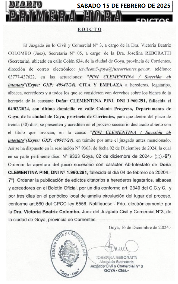 EDICTO ROBERTO ORTIZ DIA 2