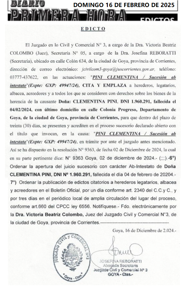 EDICTO ROBERTO ORTIZ DIA 3