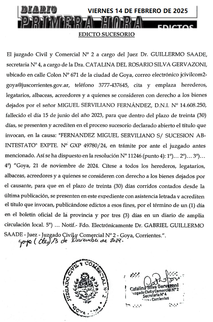 EDICTO SOLIS DIA 1
