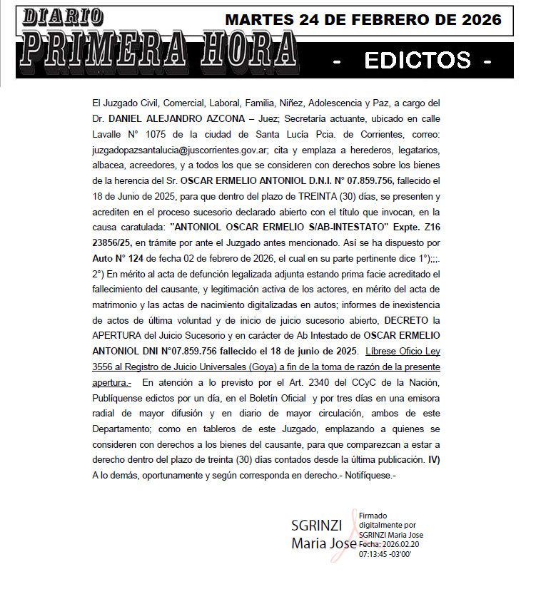 EDICTO VALLEJO DIA 1