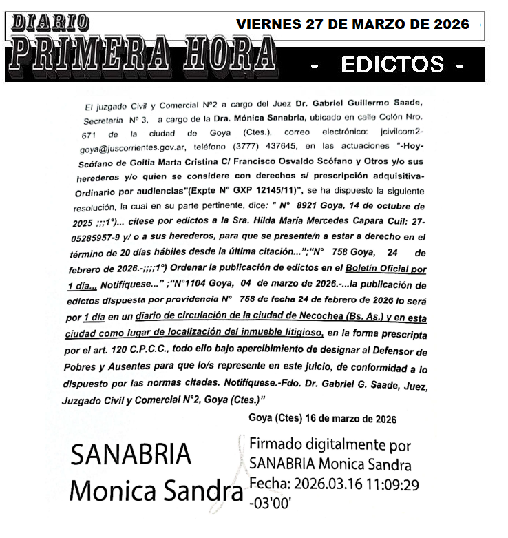 EDICTO VERO PP DIA 1