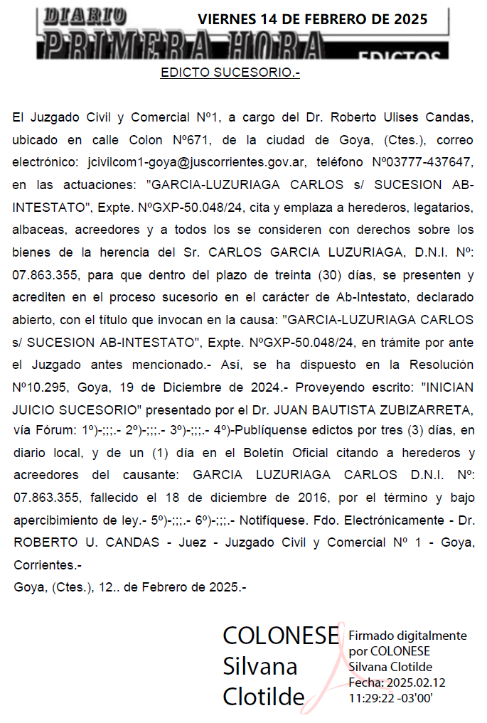 EDICTO ZUBIZARRETA DIA 1