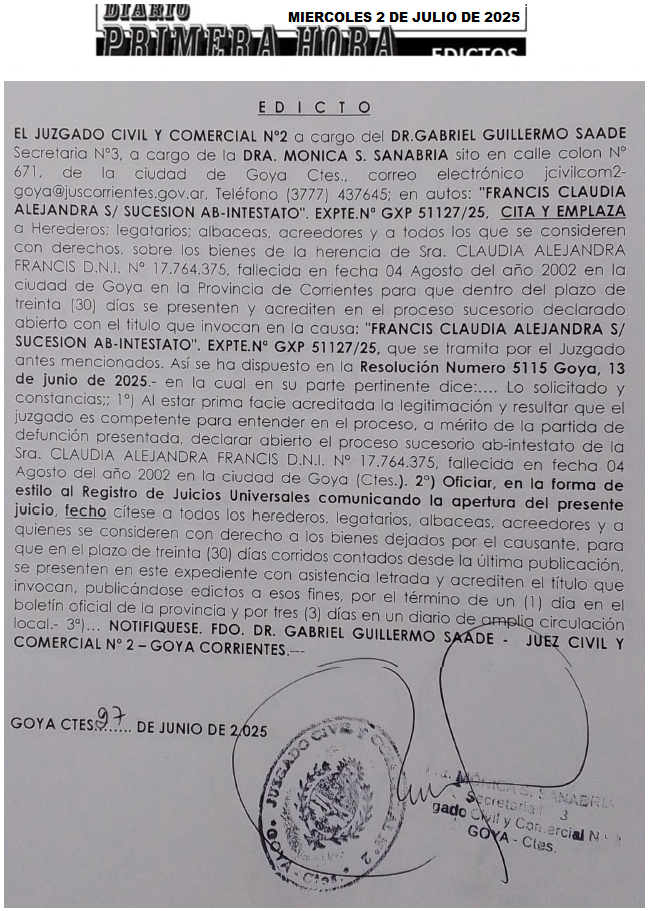FRANCIS DIA 2