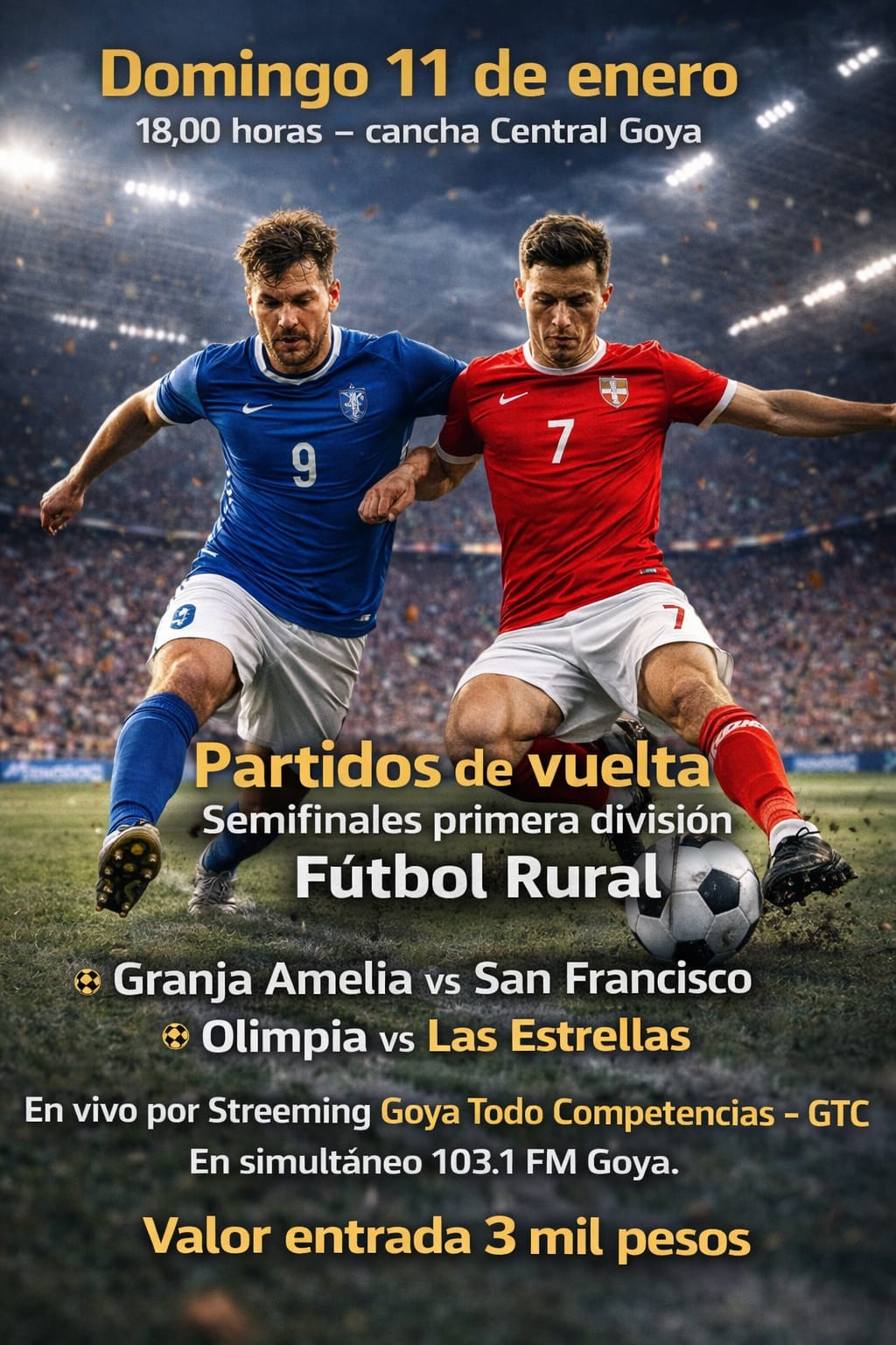 EL DOMINGO SE DEFINEN LOS FINALISTAS DEL FÚTBOL RURAL