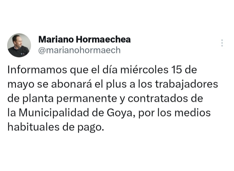 ESTE MIÉRCOLES 15 EMPLEADOS MUNICIPALES PERCIBIRÁN EL PLUS MENSUAL 