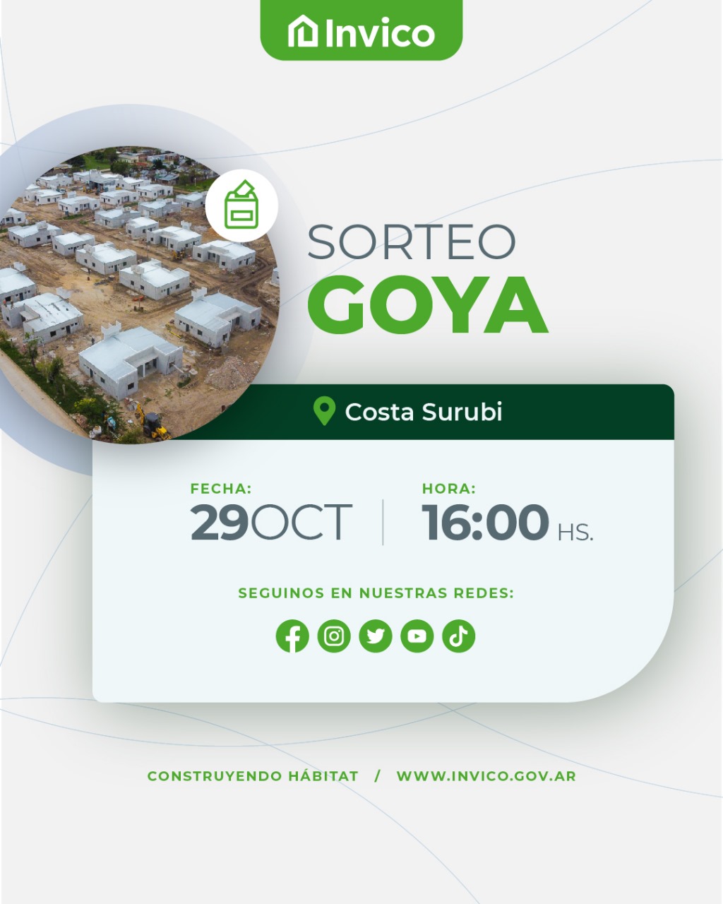 Martes 29 de Octubre: SORTEO DE INVICO EN GOYA