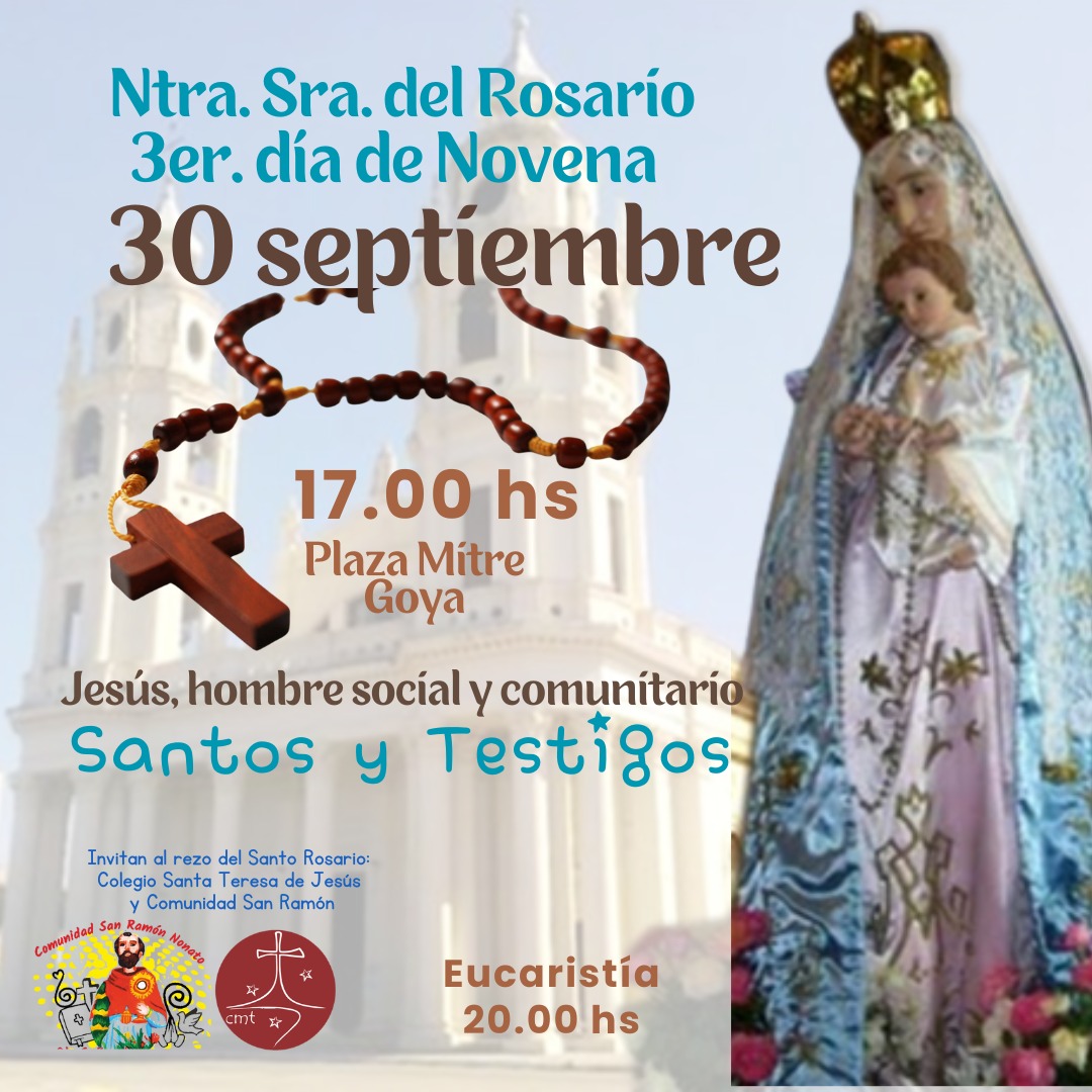 NOVENA A LA VIRGEN DEL ROSARIO: INVITAN A TRABAJADORES DE PRENSA Y ESTUDIANTES DEL NIVEL SECUNDARIO