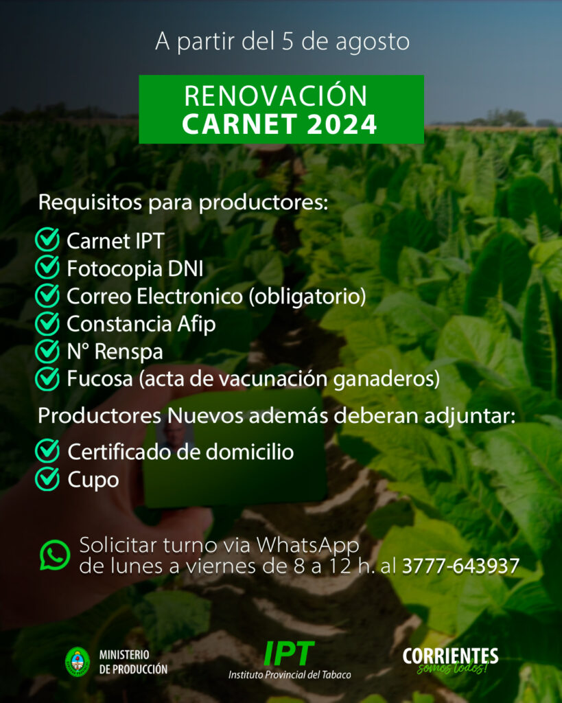  Alejandro Correa: CON LA LIBRETA COSECHERA SE INICIA NUEVA ETAPA PRODUCTIVA