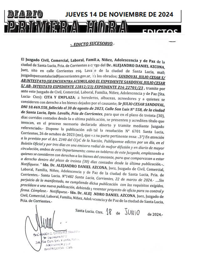 JUEVES 14 DE NOVIEMBRE DE 2024 Dia 2 santoro