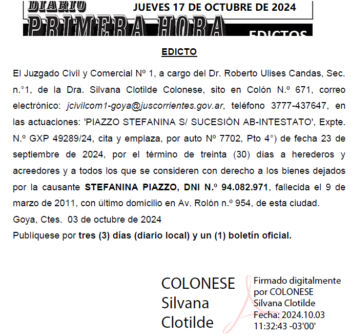JUEVES 17 DE OCTUBRE DE 2024 Dia 1 felipe rajoy
