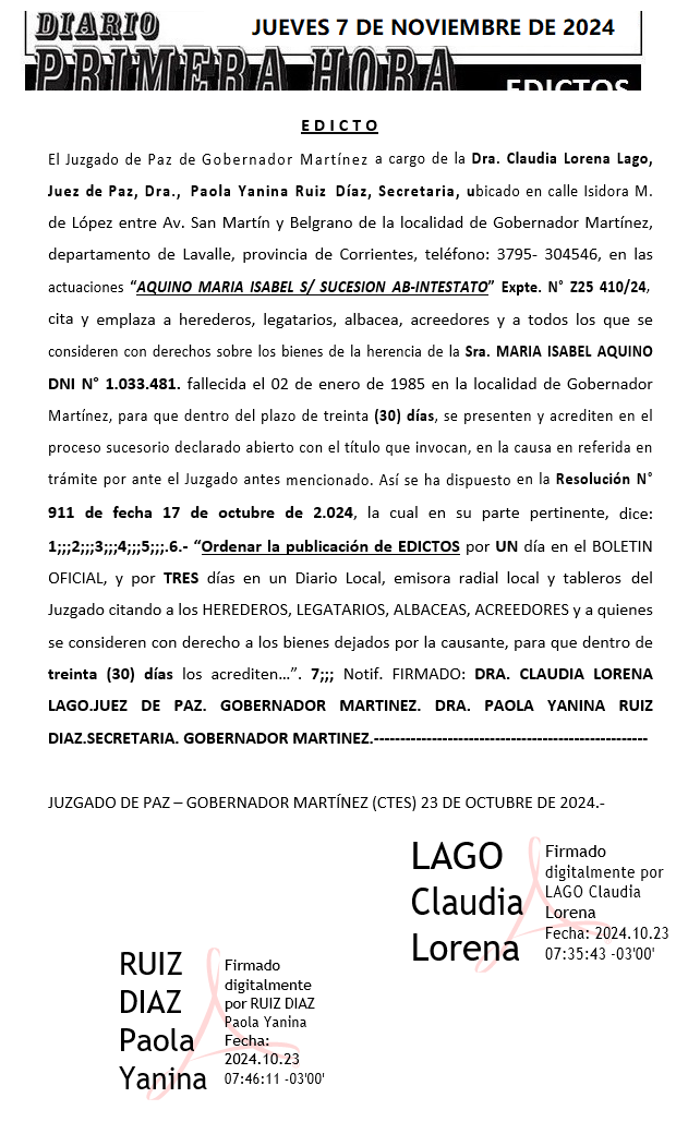 JUEVES 7 DE NOVIEMBRE DE 2024 DIA 2 BLANCA BRITO