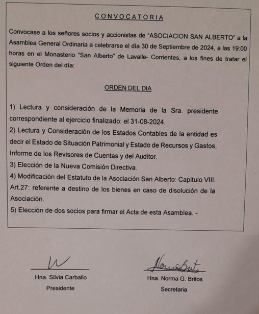 LUNES 23 DE SEPTIEMBRE DE 2024 Dia 1 convocatoria asociacion san alberto