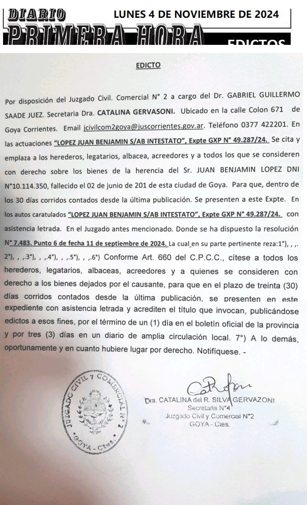 LUNES 4 DE NOVIEMBRE DE 2024 Dia 1 MONICA FERRERO