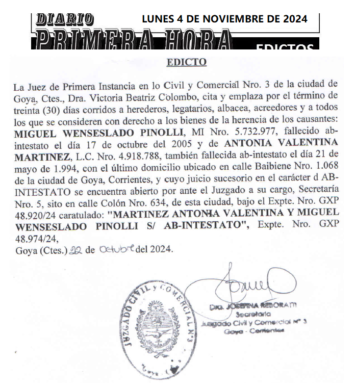 LUNES 4 DE NOVIEMBRE DE 2024 Dia 3 BAEZ