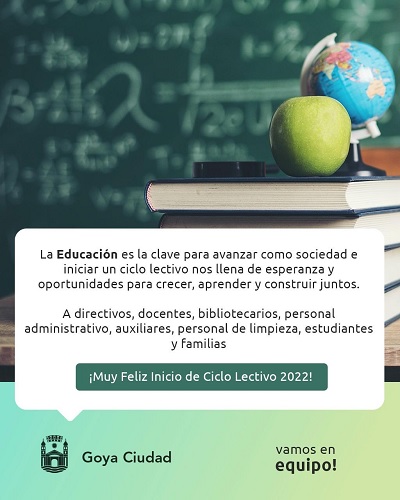 La Secretaria de Educación desea un Feliz Inicio de Ciclo lectivo 2022