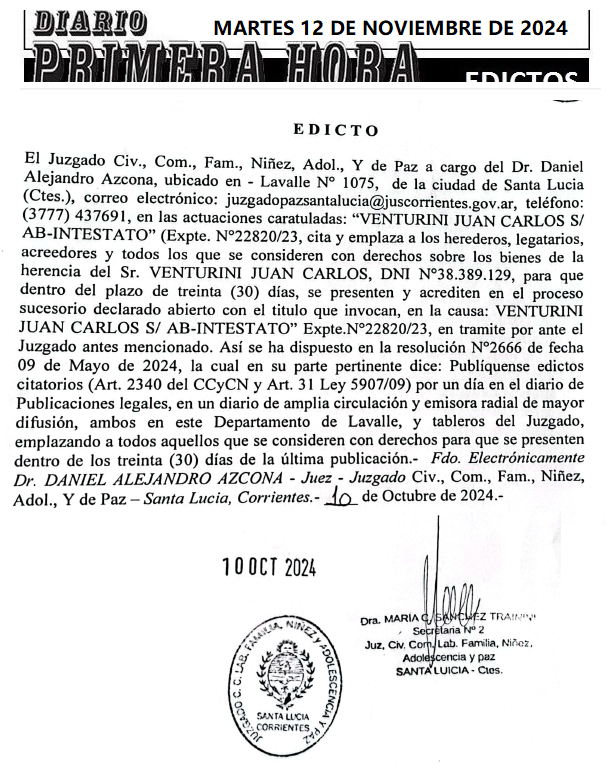 MARTES 12 DE NOVIEMBRE DE 2024 DIA 2 SOTO BABIKY