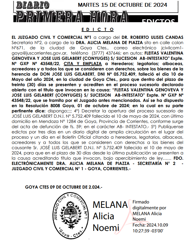 MARTES 15 DE OCTUBRE DE 2024 Dia 1 gamarra 2