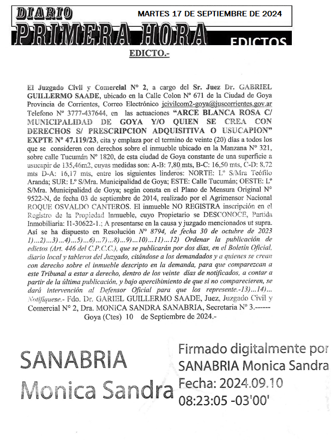 MARTES 17 DE SEPTIEMBRE DE 2024 Dia 1 JORGE CARDOZO