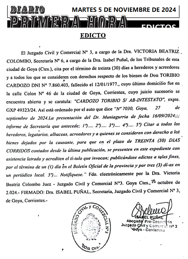 MARTES 5 DE NOVIEMBRE DE 2024 Dia 2 ANDRES MUNIAGURRIA