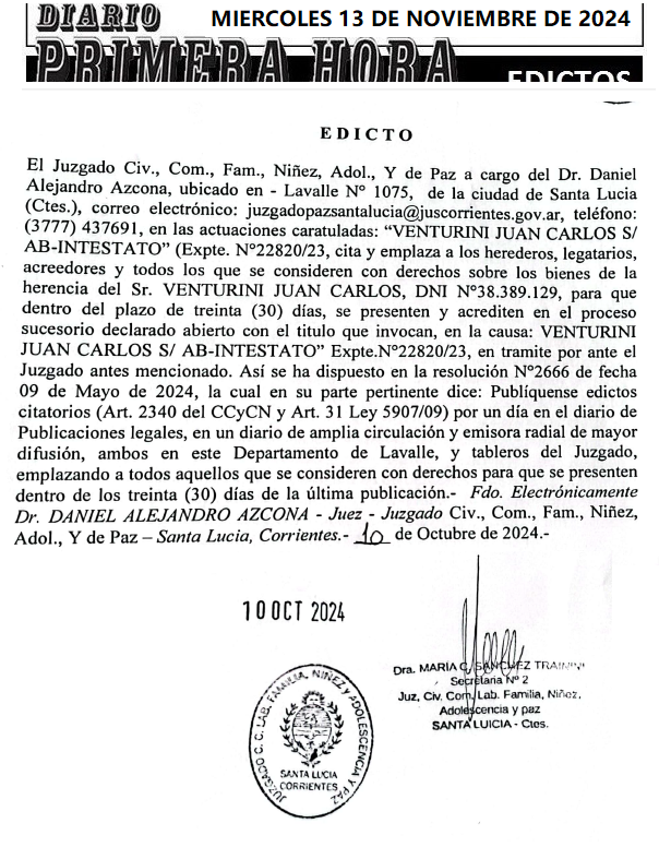 MIERCOLES 13 DE NOVIEMBRE DE 2024 DIA 3 SOTO BABIKY
