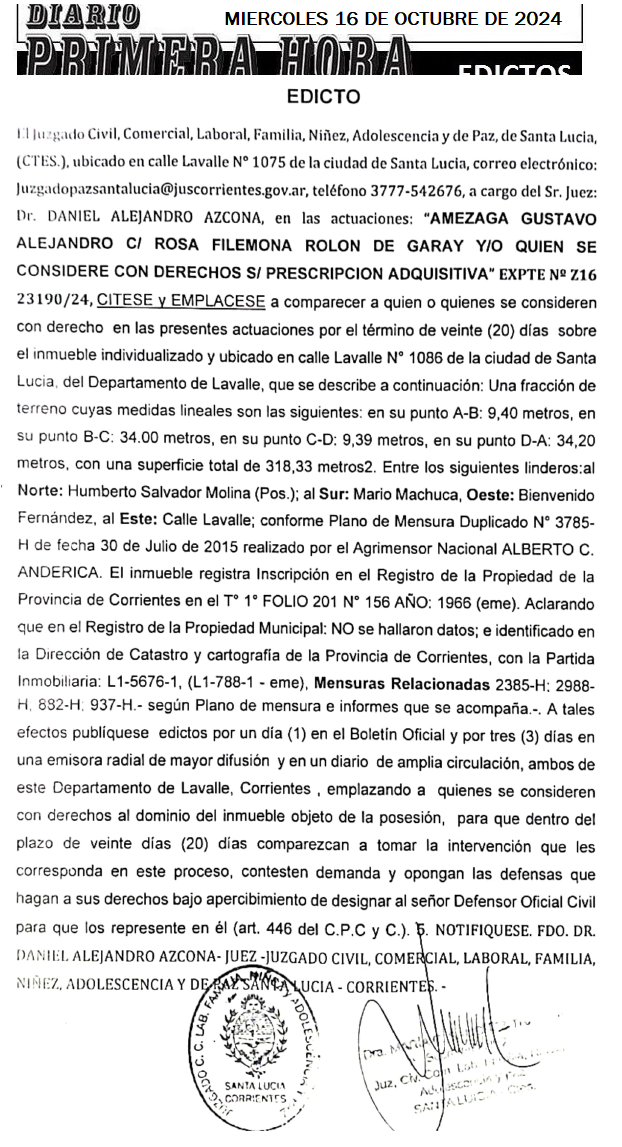 MIERCOLES 16 DE OCTUBRE DE 2024 Dia 1 nery pinat 2