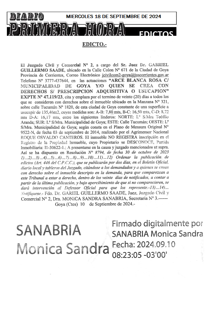 MIERCOLES 18 DE SEPTIEMBRE DE 2024 Dia 2 JORGE CARDOZO