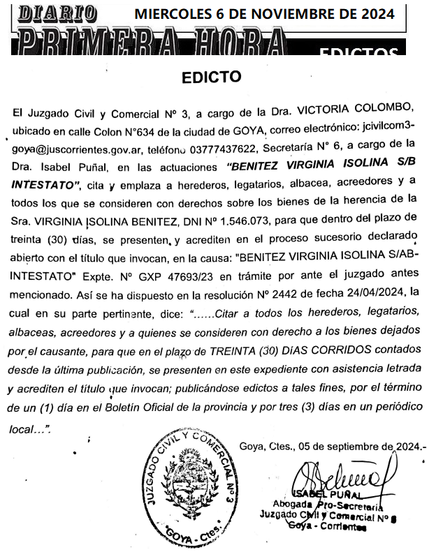 MIERCOLES 6 DE NOVIEMBRE DE 2024 DIA 3 CAROLINA ZABALA
