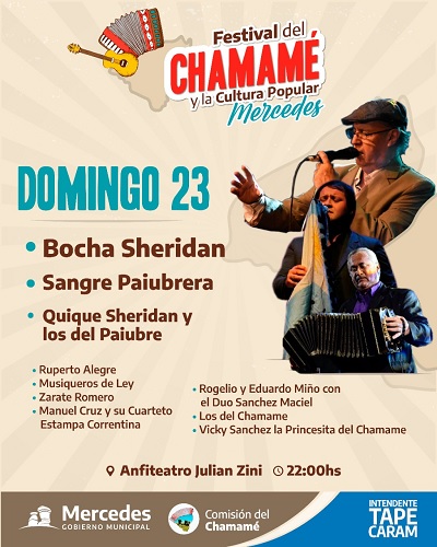 Mercedes se prepara para vivir el Festival del Chamamé y la Cultura Popular con entrada gratuita