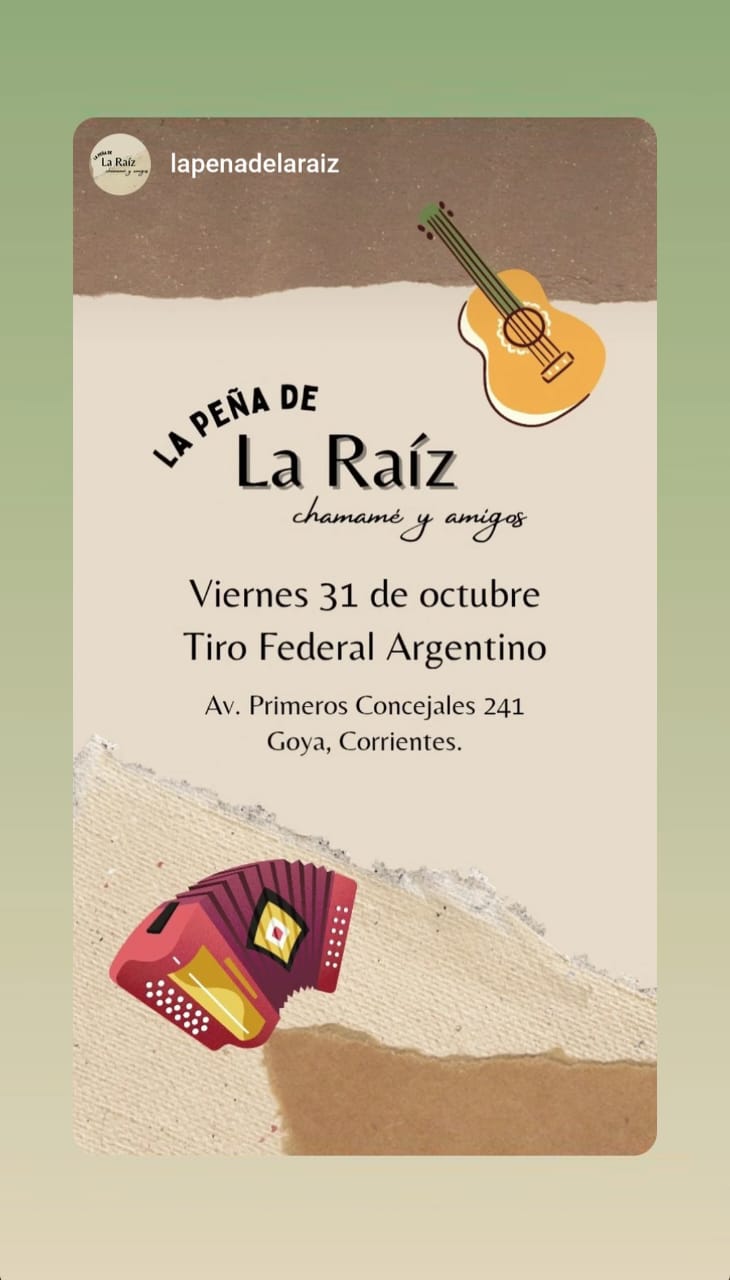 LA PEÑA “LA RAÍZ” PROMETE UNA NOCHE A PURO CHAMAMÉ Y AMISTAD ESTE VIERNES EN EL TIRO FEDERAL