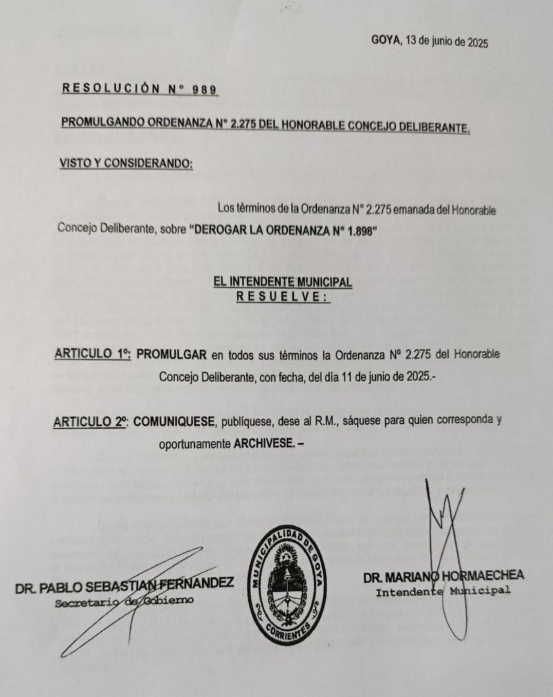 MARIANO HORMAECHEA PROMULGÓ ORDENANZA PARA CONSTRUCCIÓN NUEVA TERMINAL DE ÓMNIBUS