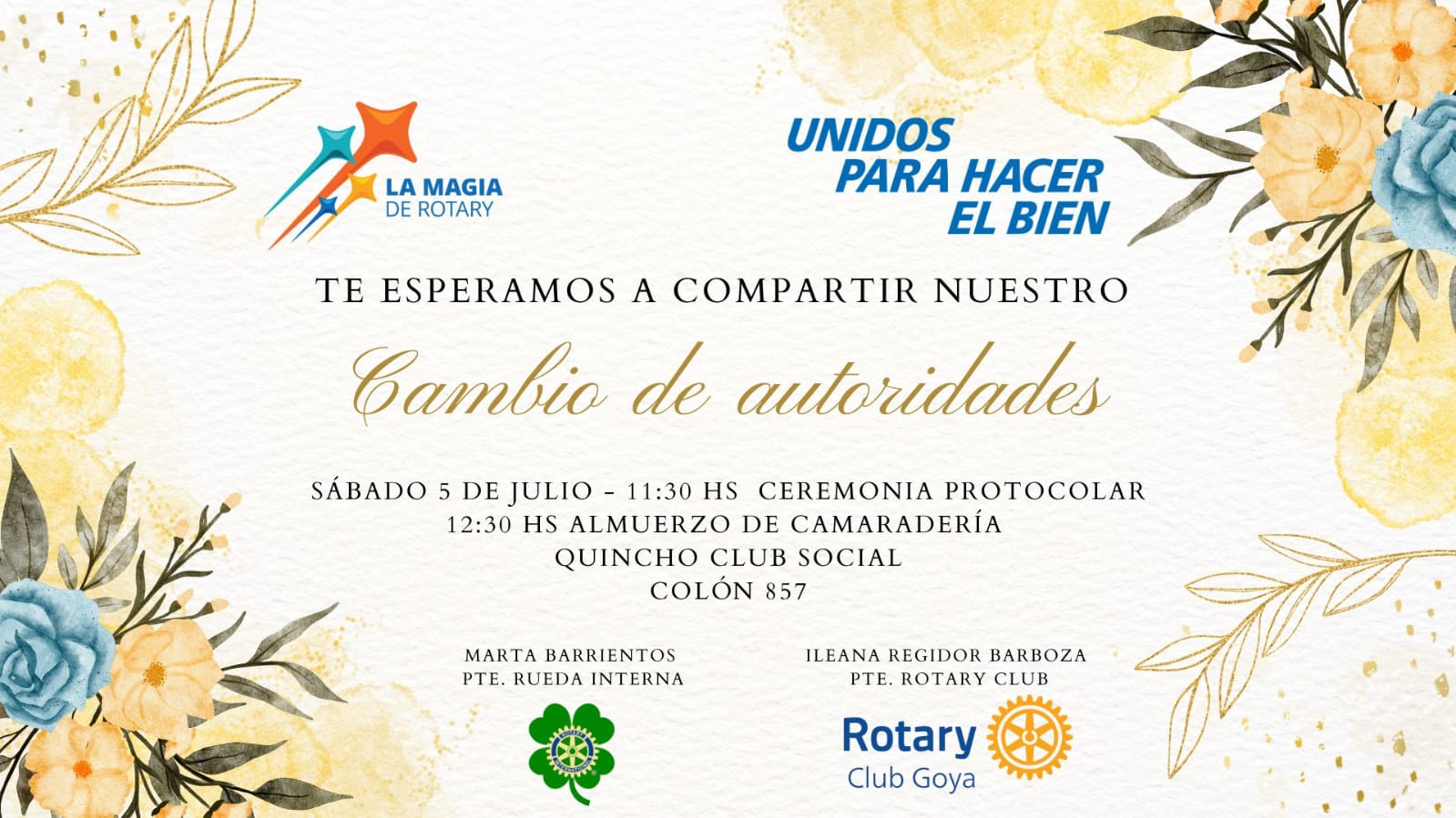 CAMBIO DE AUTORIDADES EN EL CLUB ROTARIO