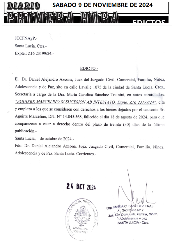 SABADO 9 DE NOVIEMBRE DE 2024 POR DOS DIAS DIA 1 CAROLINA FERNANDEZ
