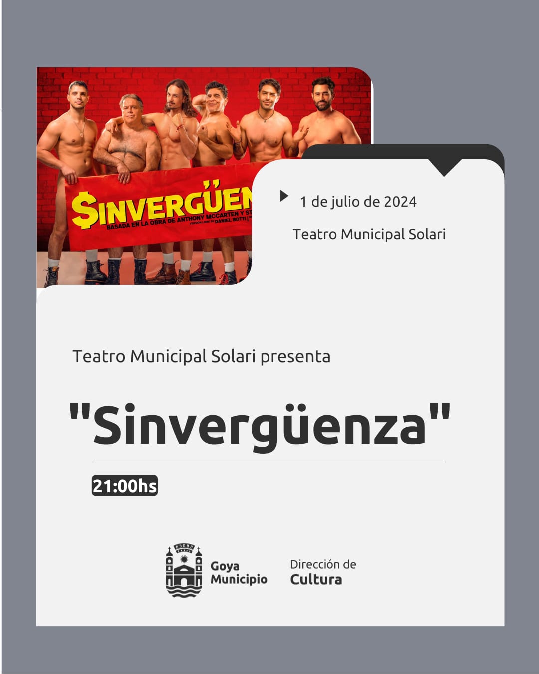 “SINVERGÜENZAS” LLEGA A GOYA: UNA COMEDIA IMPERDIBLE EN EL TEATRO MUNICIPAL SOLARI