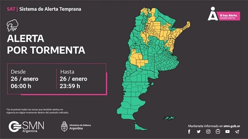 Se acercan las lluvias: gran parte de la provincia con alerta amarilla por tormentas