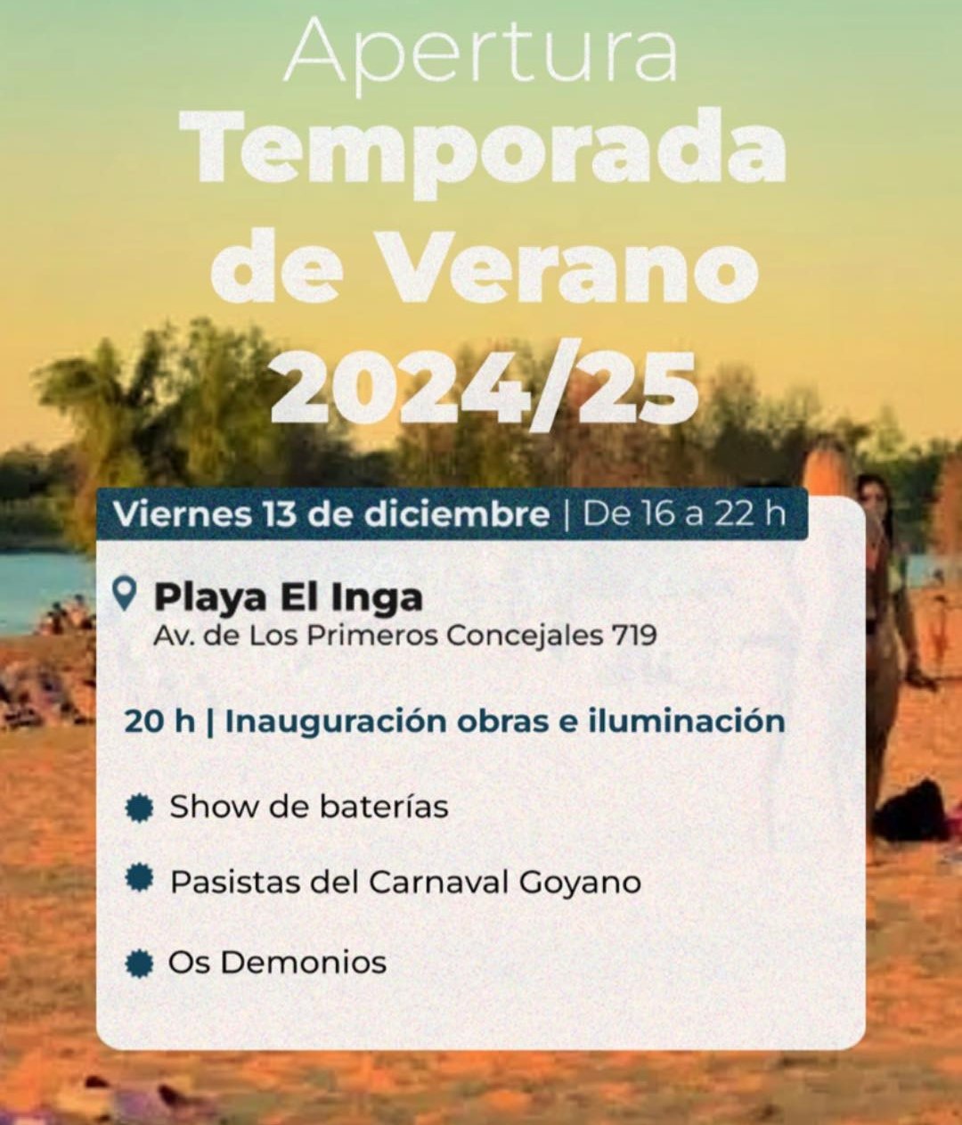 PLAYA EL INGÁ: APERTURA TEMPORADA DE VERANO 2024/2025 