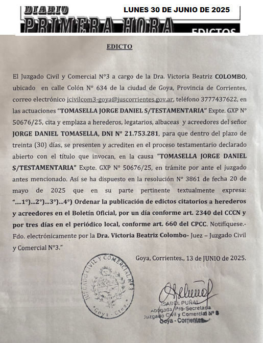 TOMASELA DIA 1