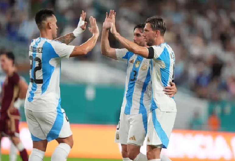 Sin Lionel Messi, la Selección argentina superó a Venezuela por 1-0 en Miami
