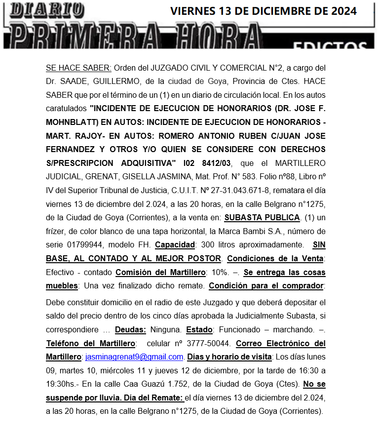 VIERNES 13 DE DICIEMBRE DE 2024 DIA 1 JAZMIN