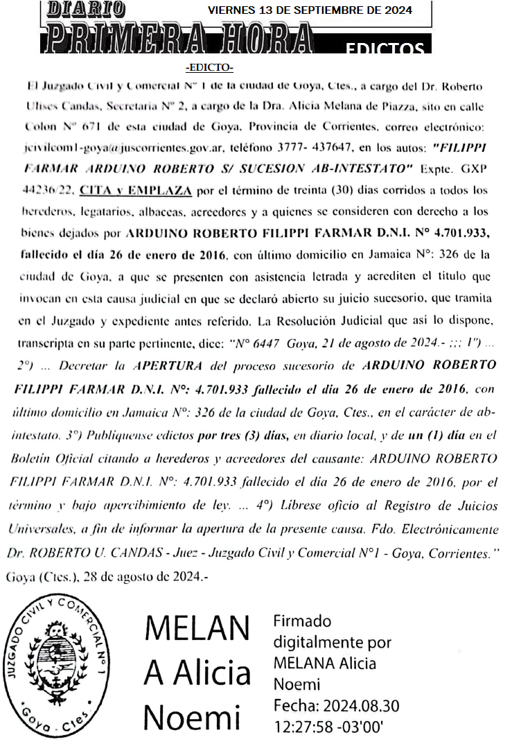 VIERNES 13 DE SEPTIEMBRE DE 2024 Dia 2 FARMAR