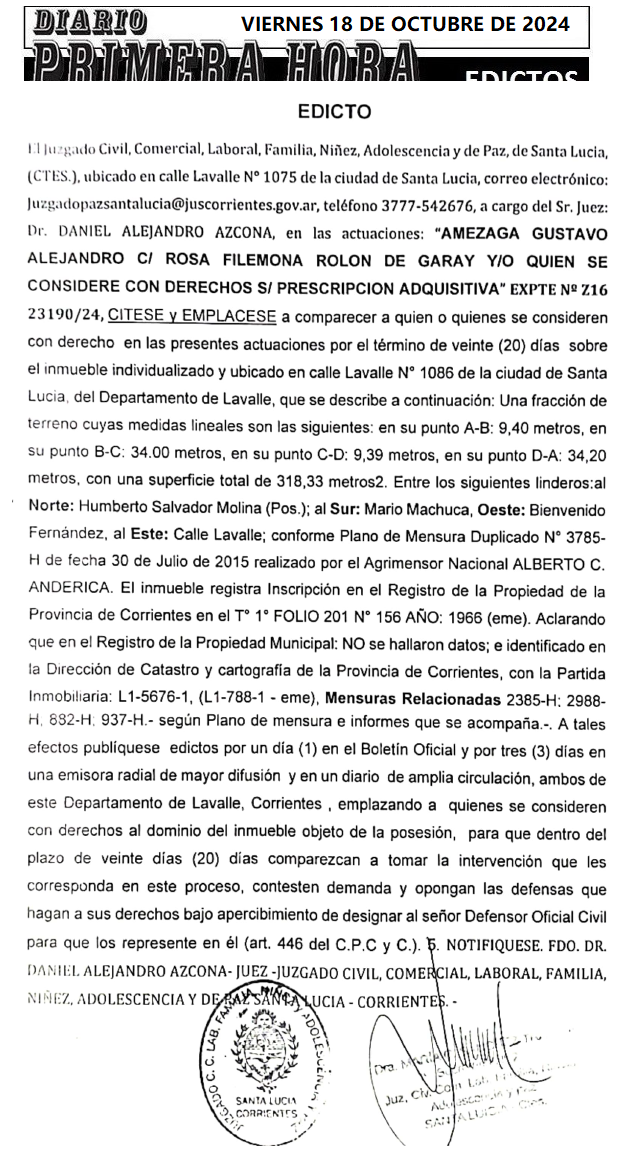 VIERNES 18 DE OCTUBRE DE 2024 Dia 3 nery pinat 2