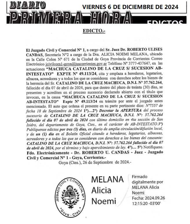 VIERNES 6 DE DICIEMBRE DE 2024 DIA 3 CARDOZO 2