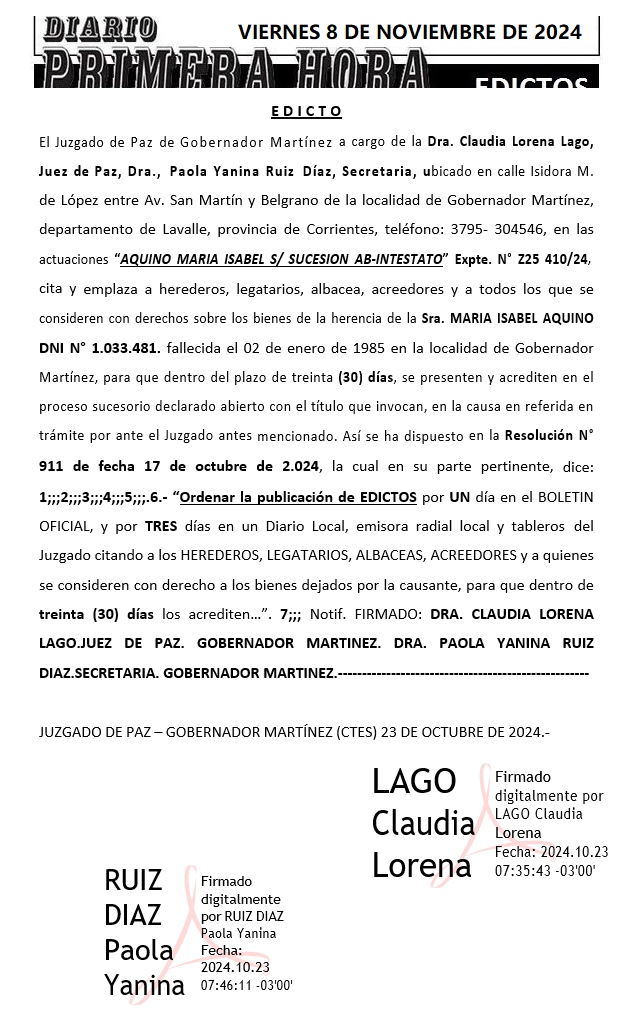 VIERNES 8 DE NOVIEMBRE DE 2024 DIA 3 BLANCA BRITO