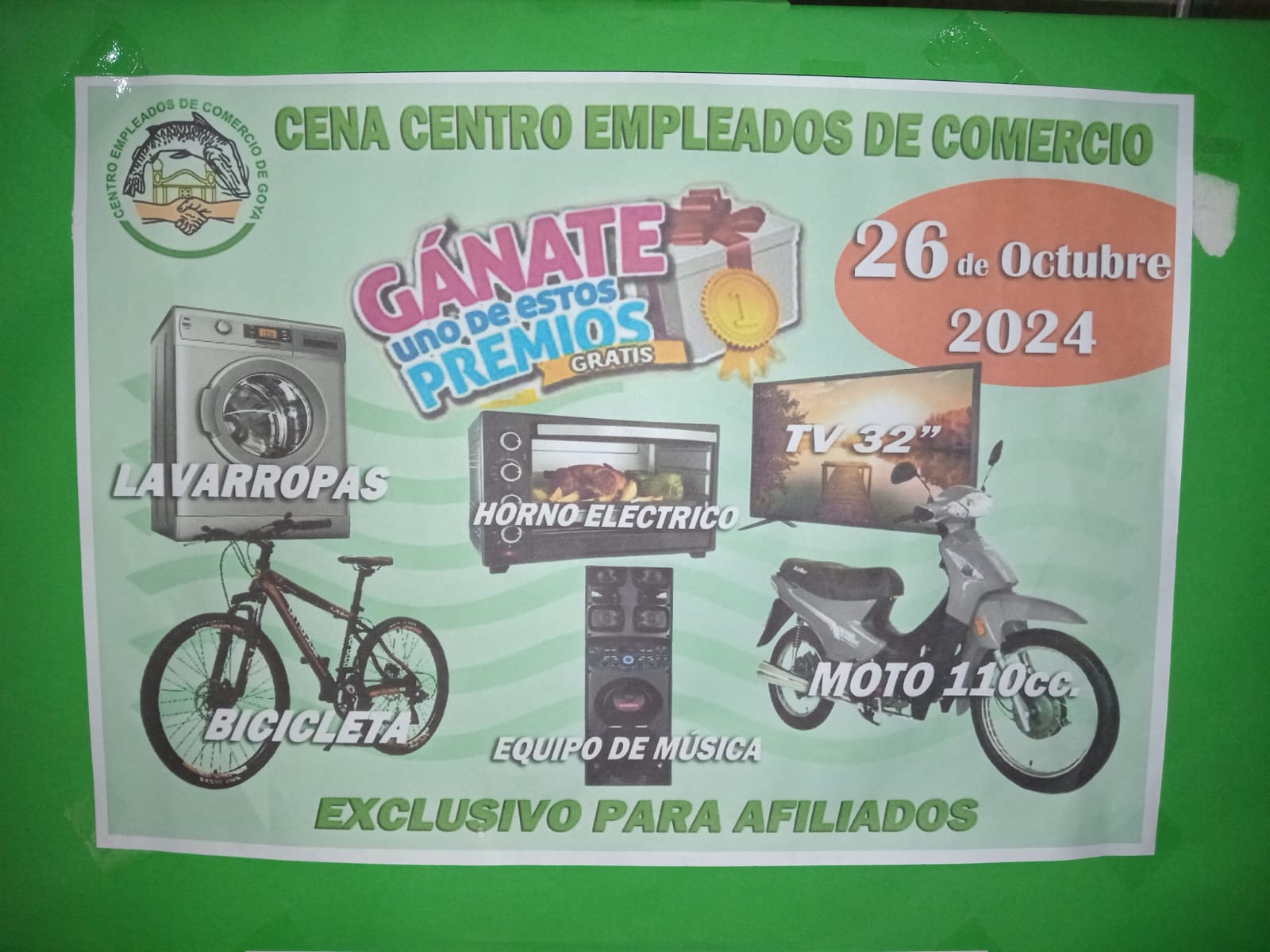 GRAN CENA CON PREMIOS POR EL DIA DEL EMPLEADO DE COMERCIO