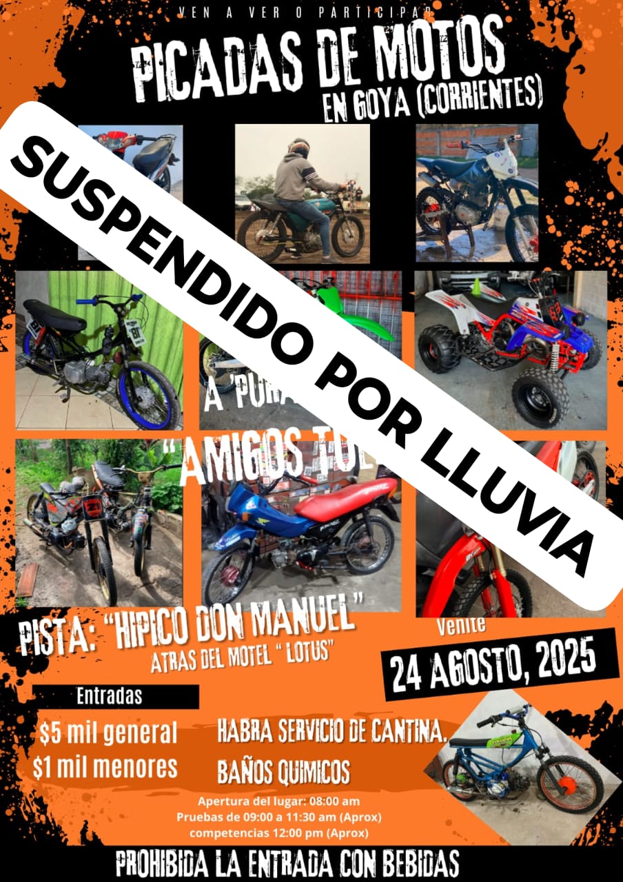 SE SUSPENDE EL EVENTO DEPORTIVO “PICADAS DE MOTOS” POR MAL TIEMPO